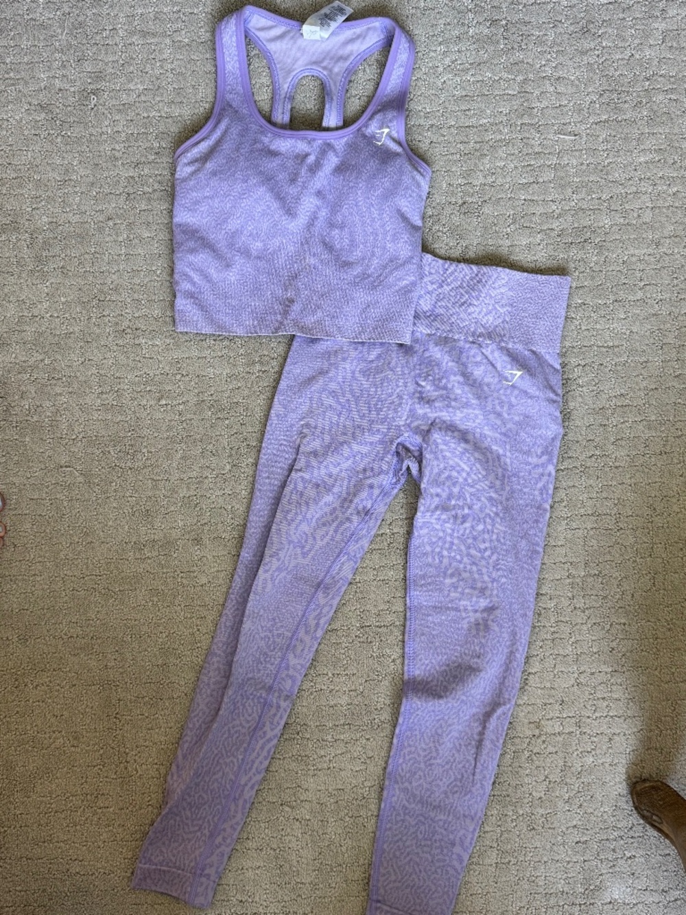 Gymshark Purple Seamless Leggings Sports Bra Matching Set